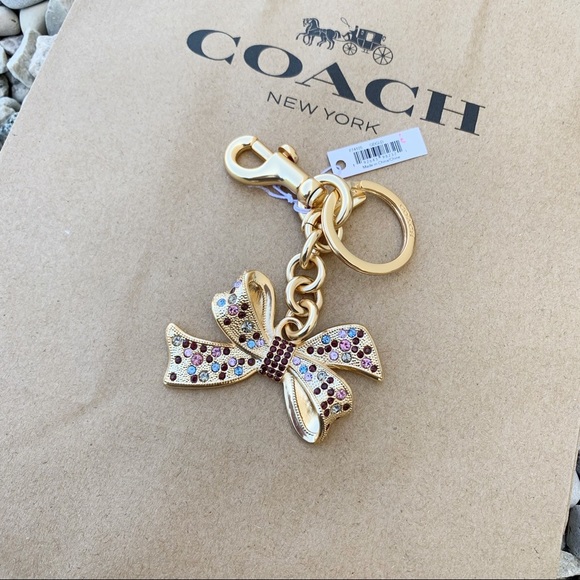Coach Accessories Nwt Authentic Coach Gem Bow Key Fob Charm Poshmark